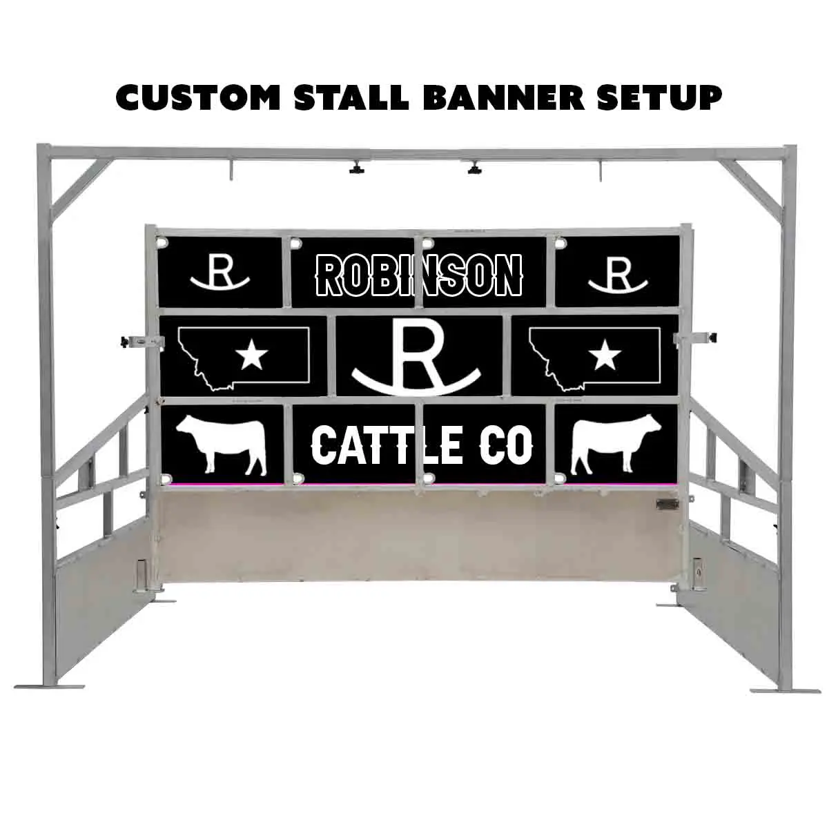 Stall Tarp Backdrop - Cattle Stall - Livestock Jackpot Pedigree Pen Banner CUSTOM BRAND LOGO DESIGN