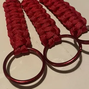 Handmade Red Paracord Key Lanyard with Breakaway Buckle key charms