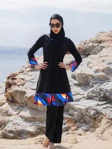 Women's Islamic Swimwear Set, Modest Casual Swimsuit Three-piece Set, Ladies Islamic Swimwear for Beach Vacation, Modest Swimsuit, Islamic Swimming Suit