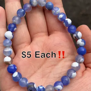 Handmade Natural 8mm Cordierite Orca(Enhanced) Crystal Bracelet