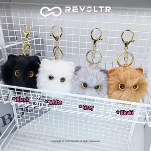 Fluffy Cute Cat Plush Keychain, Plush Doll Key Ring Pendant, Fuzzy Cat Lover Gift, Hanging Pendant for Bag, Backpack, EarPods, Purse, Unisex Key Chain Bag Charm, Kawaii Plush Bag Decoration, Cute Car Interior Accessories Valentine Gift for Girls tiktoksho