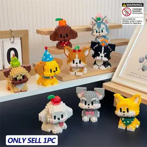 Cute Cartoon Animal Statue Building Set, Block Figures, DIY Pet Dog Model Assembly Kit, Mixed Color Abs Material, Desktop Decoration, Ideal Gift for Kids Aged 8-12