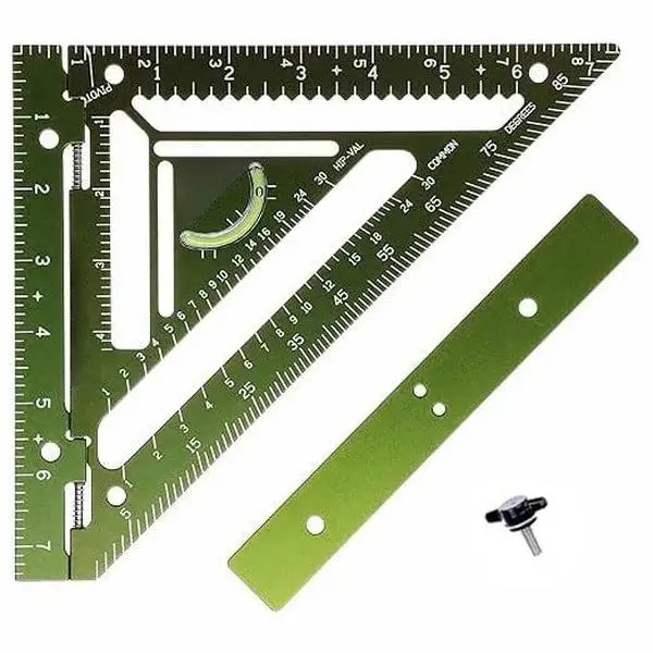 8.3 Inch Rafter Square,Innovative Tool with Level and Jig Block, Precision Measuring Ruler for Carpenters & Architects Adjustable