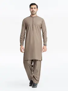 Edenrobe Men's Hazy Brown Kurta Shalwar - EMTKS24-41105 NY(Top)