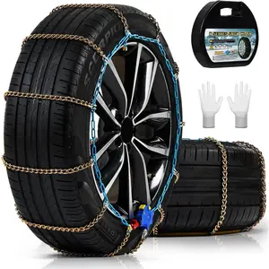 Auto Tightening Snow Chains for , SUVs & Pickup  - 1-Min Quick-Fit Auto Installation,  Universal  Traction Tire Chains - Set of 2(ALN140)