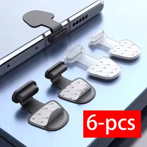 6pcs Anti-Loss Dust Plugs for Type-C Ports, Prevents Dust Entry, Phone Accessories Maintenance, Waterproof & Scratch-Resistant, Smartphone, Cellphone, Devices