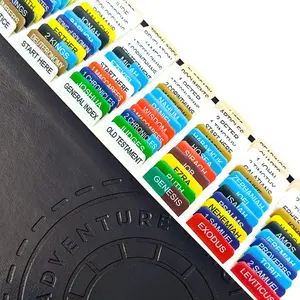 Index Tabs (2017), Color Coded Clear Laminated PVC Tabs, Bible Diary Label, Includes Alignment Guide and Bookmark(Book not Included)