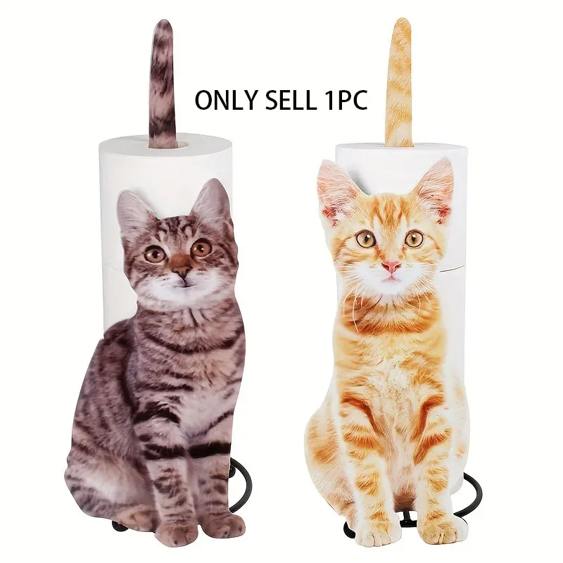 2026 Viral Cute Cat Tissue Holder – Metal 3D Printed Toilet Paper & Kitchen Roll Holder, Pet Home Decor, Must-Have Household Essentials #Summervibes