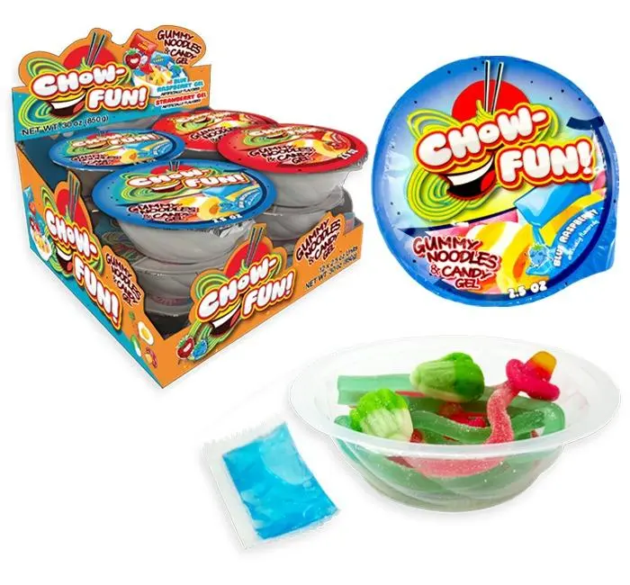 Chow Fun Gummy Noodles & Gel Bowls 2.5 oz 12 ct