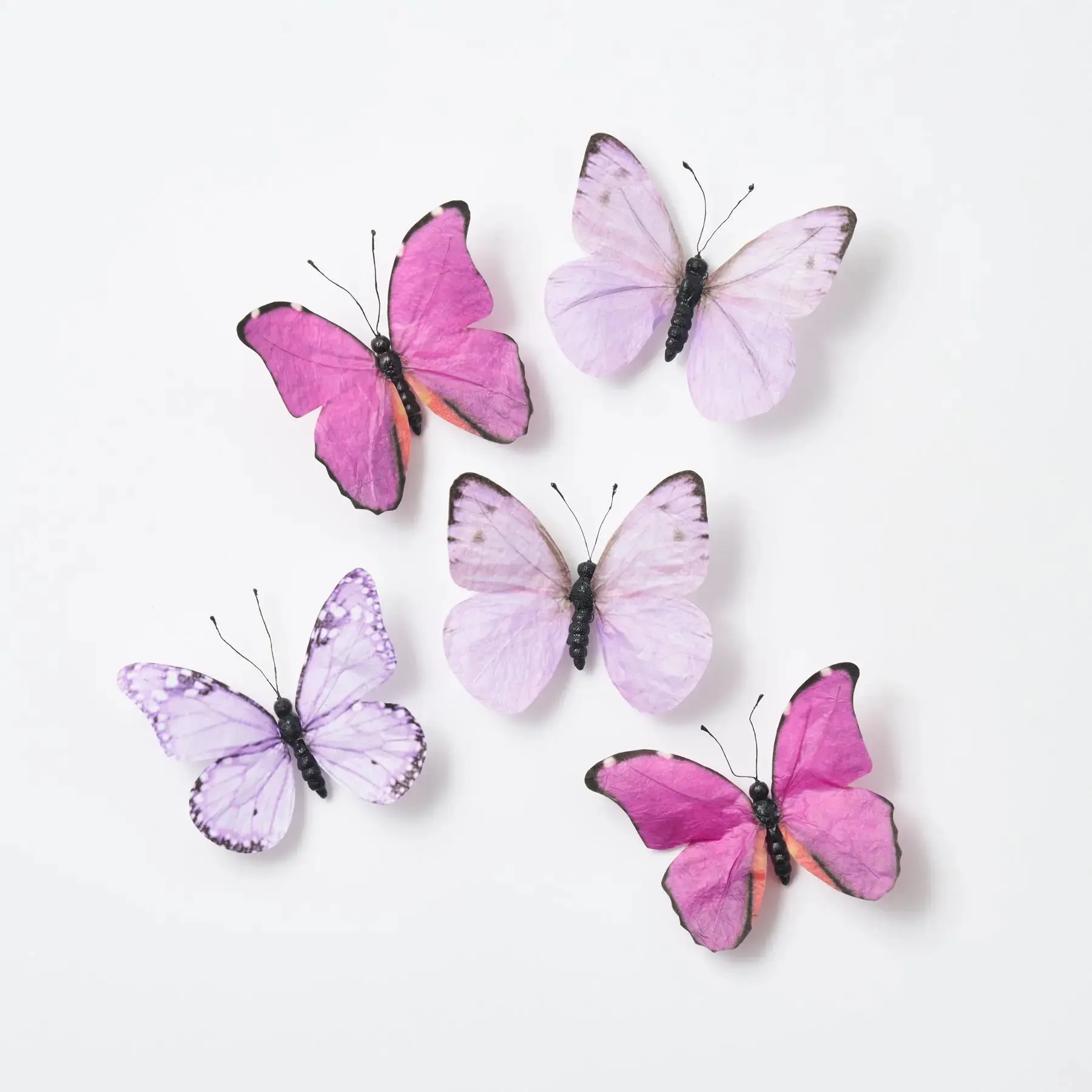 Lightweight Mixed Purples Paper Butterflies Decor - 5-Pack Hanging Home Ornaments, Spring Decoration