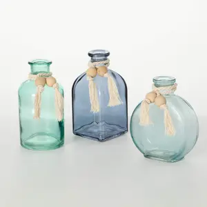 SEA-BLUE GLASS BUD VASE