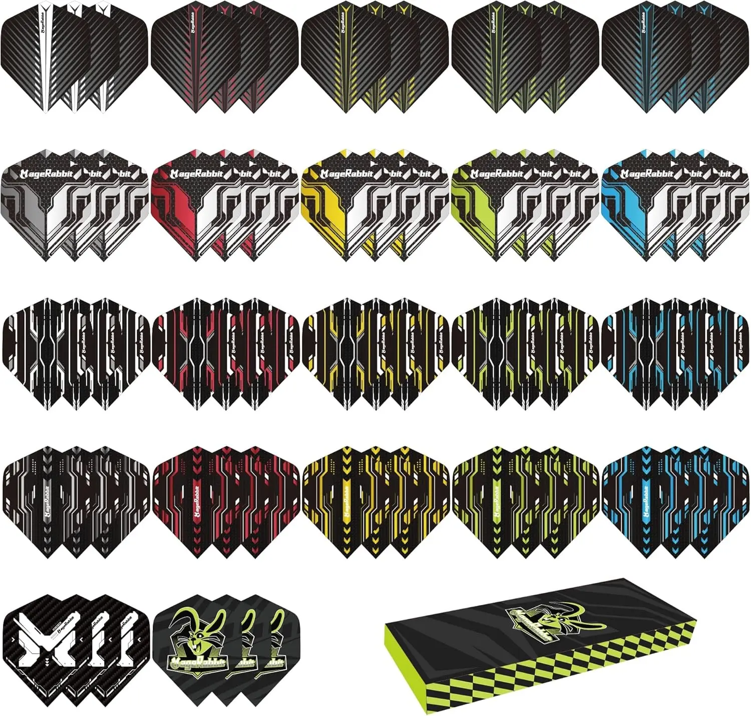 Standard Dart Flights,Dart Flights Set for Soft/Steel Tip Darts.Dart Accessories Kit,Durable & Fade-Resistant,Bulk 66pcs Replacement Dart Flights Pack,