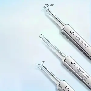 Precision Pointed Tweezers, Heat-Treated Stainless Steel Blackhead & Ingrown Hair Remover, Professional Tweezers for Acne, Blemish and Splinter Removal