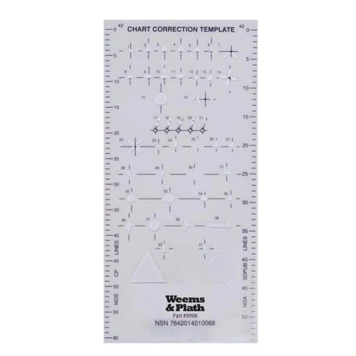 212 MAIN Weems & Plath Chart Correction Template, Equipped with IALA Symbols, Permanent Ink for Water Sports Kayaking, Ink Permanent
