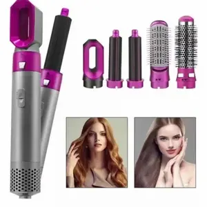 5 in 1 Detachable Blow Dryer Brush Set,Negative lonic Hot Air Brush,Hair Styling Tool, Round Hot Air Straightener Brush Volumizer,Air Curler Wand