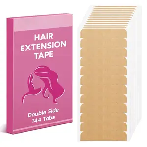 Hair Extension Tape 144 Tabs, Double Sided Adhesive Replacement Tape,Pre Cut Adhesive Tape for Tape in Extensions, Professional Hair Tape