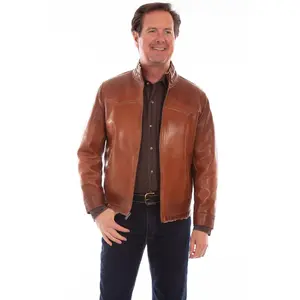 Scully Mens Cognac Leather Luxurious Western Jacket 3X