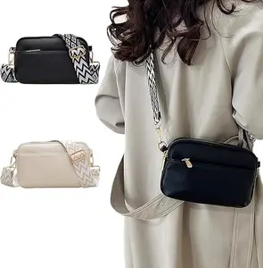 Crossbody Bag for Women Leather Purse with Multi Pockets Wide Adjustable Strap Versatile Shoulder Handbag for Daily Use Functional & Stylish ﻿