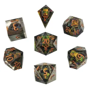 Dice Set, 7 Counts/set Clear Resin Polyhedral & RPG Dice, Game Dice for D&D and Fantasy Games, Perfect Gift for D&D Enthusiasts