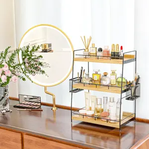 Bathroom Organizer Countertop, 3 Tier Bathroom Counter Organizer with Basket for Skin Care, Kitchen, Vanity