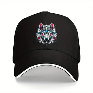 Wolf Graphic Baseball Cap, Classic Unisex Dad Hat, Adjustable and Lightweight Headgear for Rugged Outdoor Hiking & Sports, Headgear Hats, Rugged Outdoor Hats