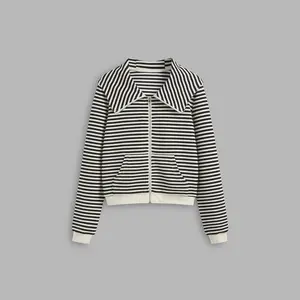 Cider [size 2-26] Cotton-blend Striped Zipper Pocket Hoodie