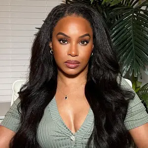 [Wear Go Half Wig] OQ HAIR Invisible Hairline Kinky Straight Glueless Wig 3 In 1 Half Wig Human Hair With Drawstring Beginner Friendly #dealsforyoudays