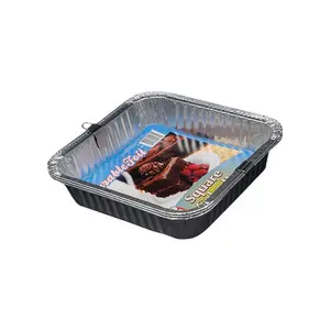 Home Plus 6392062 8 x 8 in. Durable Foil Square Cake Pan - Silver- pack of 12