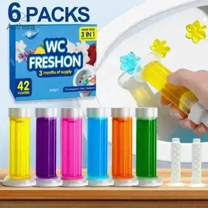 Toilet Bowl Cleaner Flowery Floral Stamp Removes Scale Stains Freshens Air Deodorizing 6 Stamps Buy One Get One Free Aromatic Ocean Spray Scent Long Lasting Triple Cleaning Power