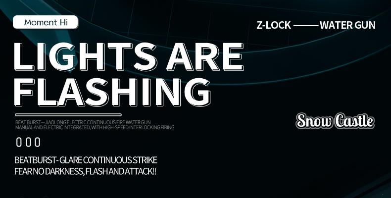 Flood Dragon 2026 New Automatic Electric Water Gun with Large Capacity Powerful Spray Super Long Shooting & Lighting Function USB Charging Cable Durable FlameSpray Toy Gift for Adults & Children