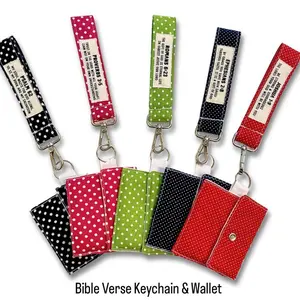 Keychain wristlet strap, cute lanyard, Christian keychain, cute Christian key fob gift