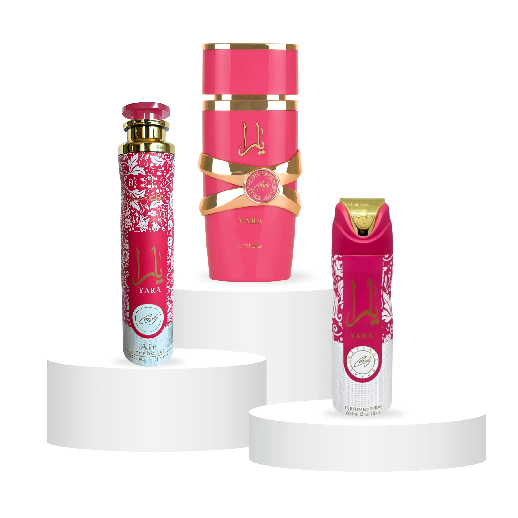 Oudlash Bundle | Lattafa | Yara Candy | Women's Fragrance | 100 ML - 300 ML | Eau De Parfum + Body Spray + Air Freshener | Black Currant - Green Tangerine & Strawberry Fizz Candy