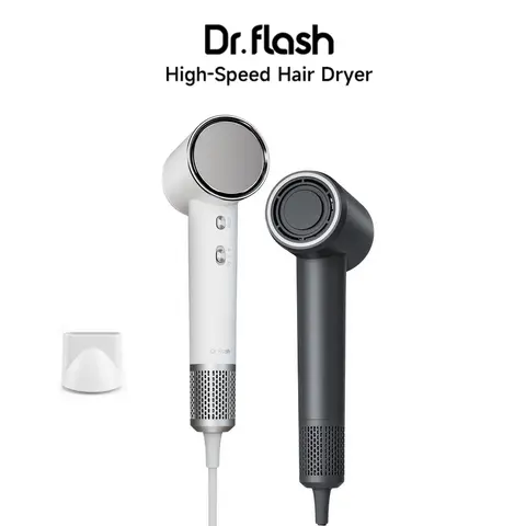 DRFLASH Titanium Edition High-Speed Blowdryer - Corded Ultralight Salon-Grade Hair Tool Must Have with 5-Min Fast Drying, Negative Ionizer, Damage Repair, Self Clean Mode, Blowout Hair, Frizz Reduction & Shine
