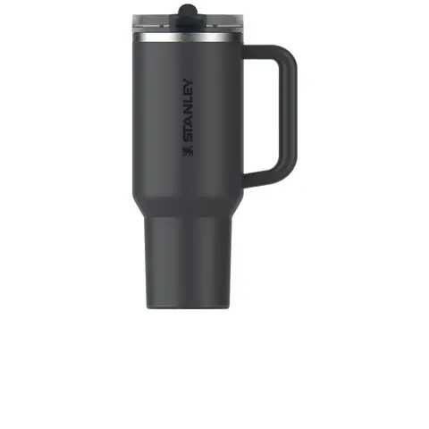 STANLEY The Quencher Protour Flip Straw Stainless Steel Vacuum Flask - 40 Oz Black 2.0, Leakproof Insulated Portable Water Bottle with Lid