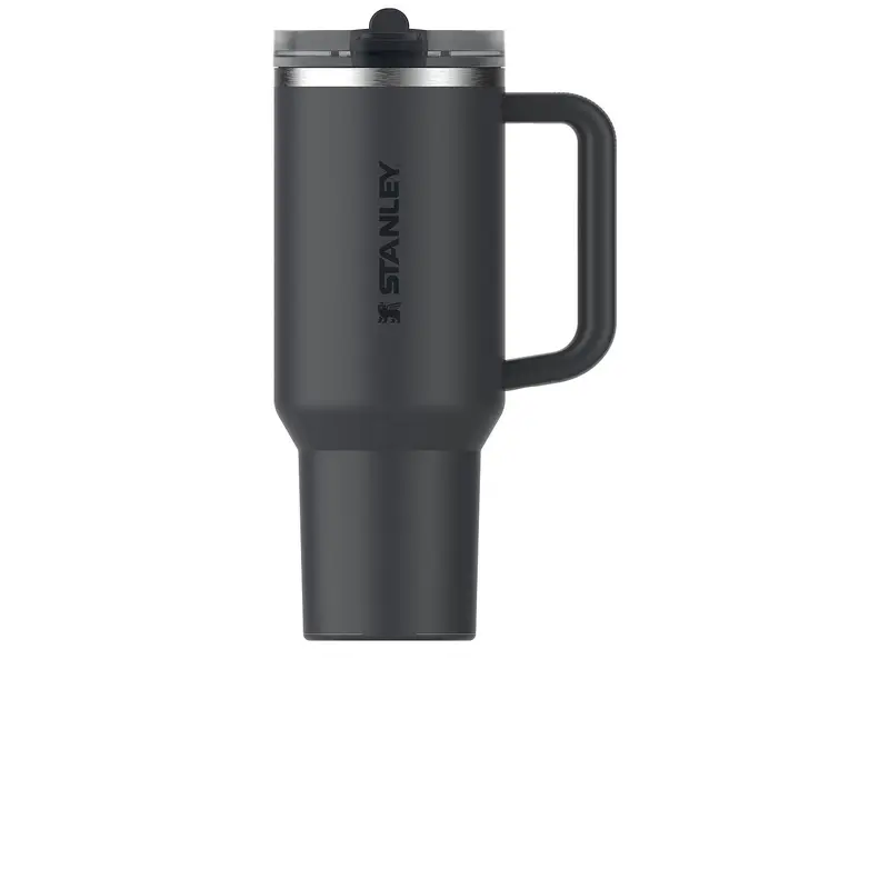 STANLEY The Quencher Protour Flip-Up Straw Stainless Steel Vacuum Flask - 40oz Black 2.0, Leakproof Insulated Tumbler with Lid, Kitchenware Drinkware Flask for On-the-Go Use