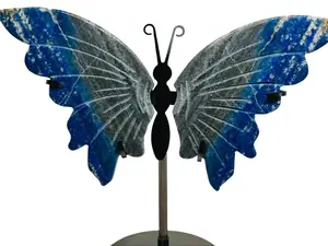 Stunning Natural Crystal Butterfly with Metal stand included Decorative Home Piece