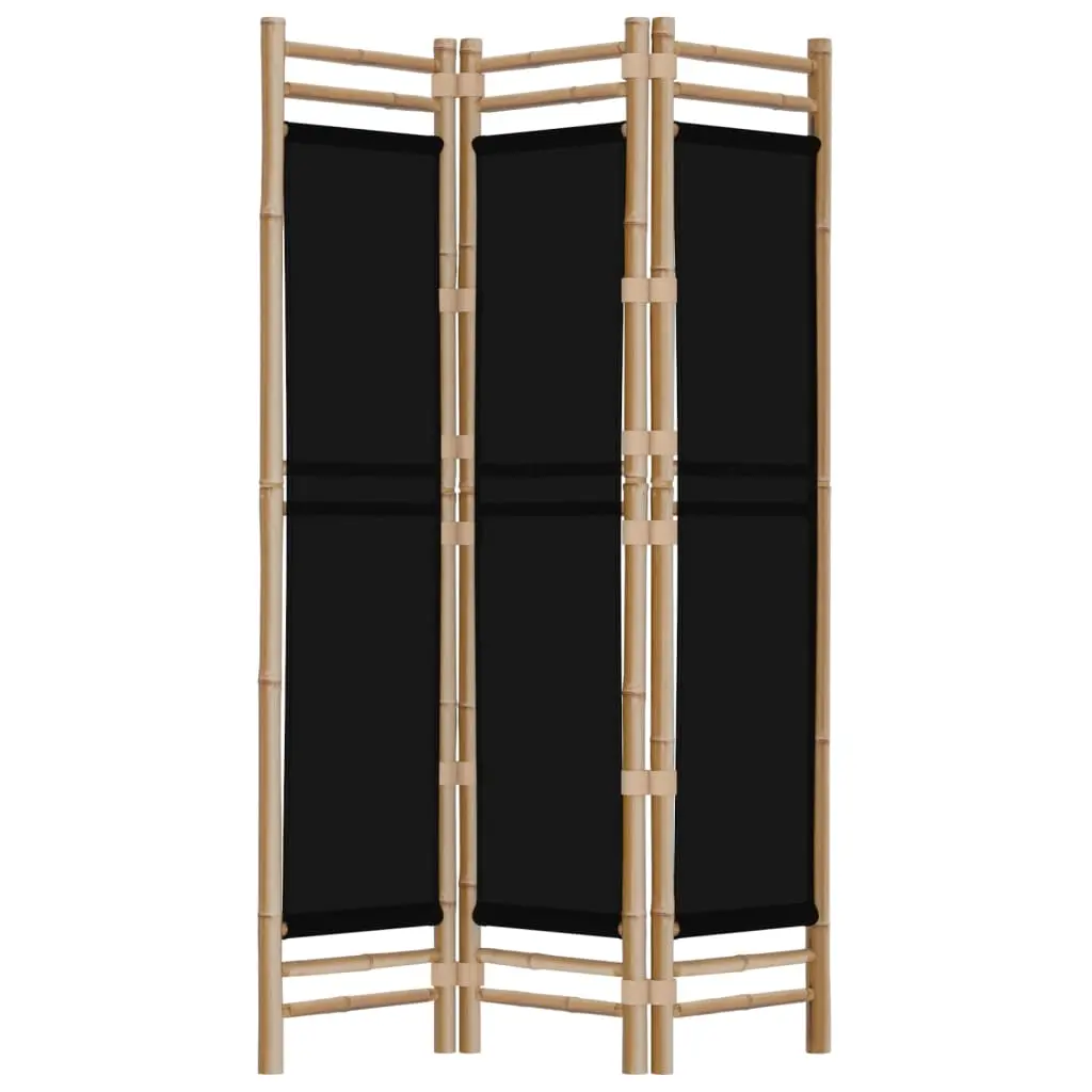 vidaXL Room Divider, 3 Panel Room Divider Screen, Foldable Privacy Divider Wall Partition Room Separator, Farmhouse Style, Bamboo and Canvas 350627