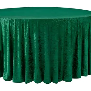 Velvet 120 Round Tablecloth Emerald Green