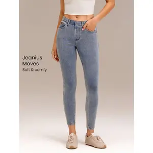 GLOWMODE Jeanious Super-Stretch Classic Denim Skinny Jeggings Yoga Daily With Five Pockets Yoga Daily  Spring Summer