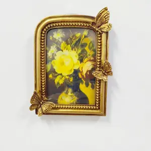 French Simple Butterfly Resin Picture Frame Ornament, Home Living Room Bedroom Office Decor, Home Decor Accessory, Ideal Mother's Day Valentine's Gift