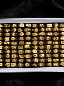 24-piece set of random men's ring sets, ring versatile personalized jewelry, men's accessories gifts