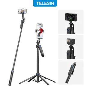 【TikTokShopStockUp】TELESIN 70" AI Face Recognition & Auto Tracking Selfie Stick Tripod with 360° Rotation, Smart Phone Stand for Recording, Vlogging, Live Streaming, Compatible with iPhone Android & Action Cameras, Compatible with iPhone 17