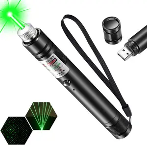USB rechargeable high-power ultra-bright laser flashlight, green laser pointer pen, single-point laser light for real estate sales