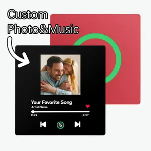 【Customization】Custom Music Fridge Magnet New 4.0 Upgrade Colorful without Frame Personalized Album Fridge Magnet That Can Be Played Song Anniversary Gift for Couple