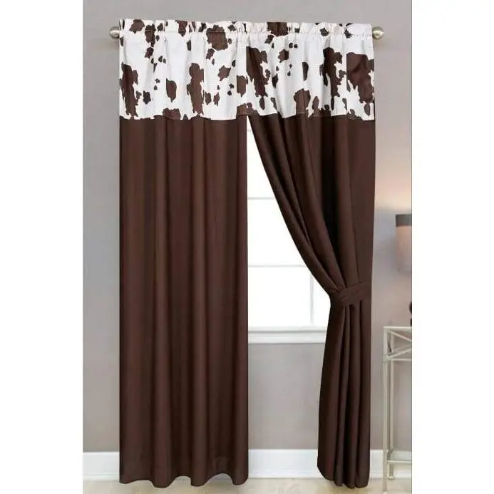 Rustic Cowhide Brown Curtains