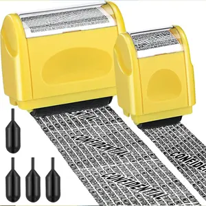 Nezyo 2 Pack Identity Protection Roller Stamp, Confidential Privacy Stamp, 4 Pack Refill Ink, Secure ID Account Data