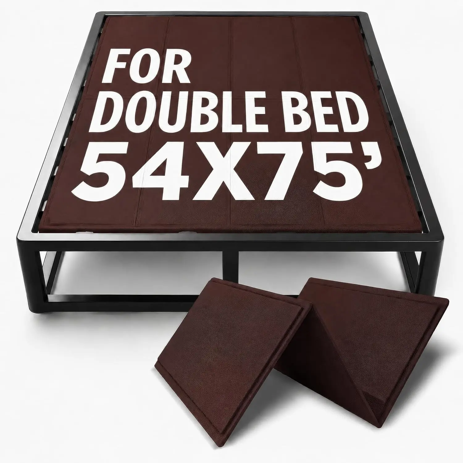 10mm Bunkie Board (54”x75” Full Size) Brown Heavy Duty Wood | Low Profile Bed Support Bed Board, Breathable, Quiet, Moisture Resistant, fodable | Split Fully Assembled | Heavy Duty Wood