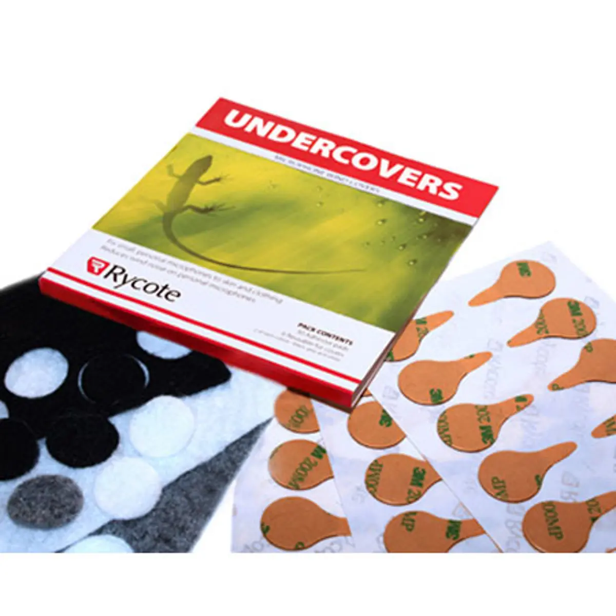 Rycote 065104 Undercover Noise-Reducing Accessory for Lavalier Microphones - 100 Stickies, Fabric Discs, Recording Use, Black