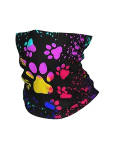 Funky Dog Paw Print Thin Bandana Neck Wrap Scarf Headband Neck Cover