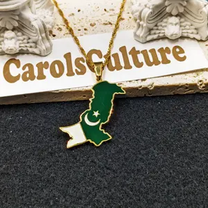 Pakistan Necklace, Jewelry, Flag, Earrings, Map
